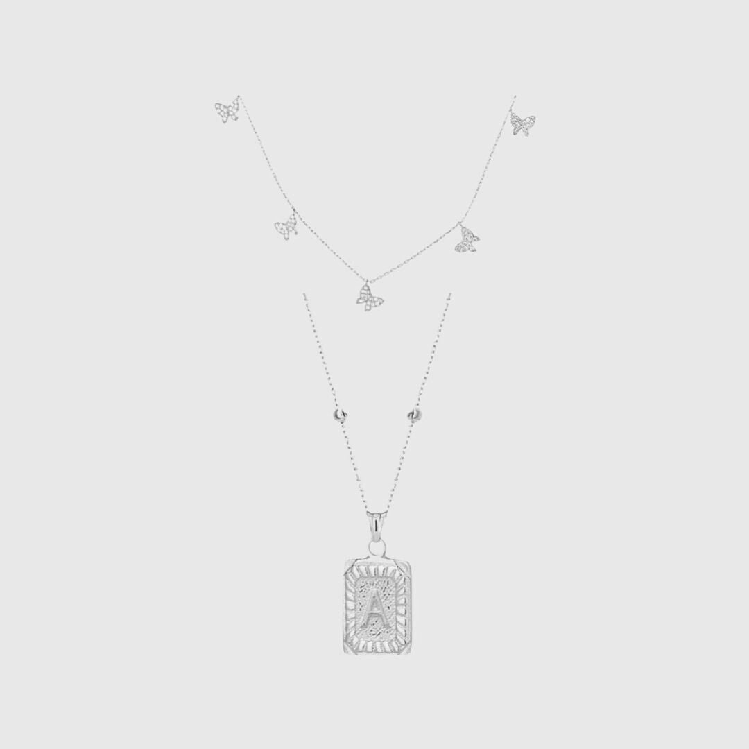 Buchstabenplatte & Butterfly Chain Set
