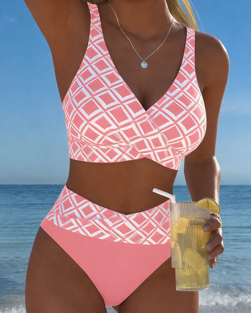 Évora - Bikini de dos piezas con estampado de rombos
