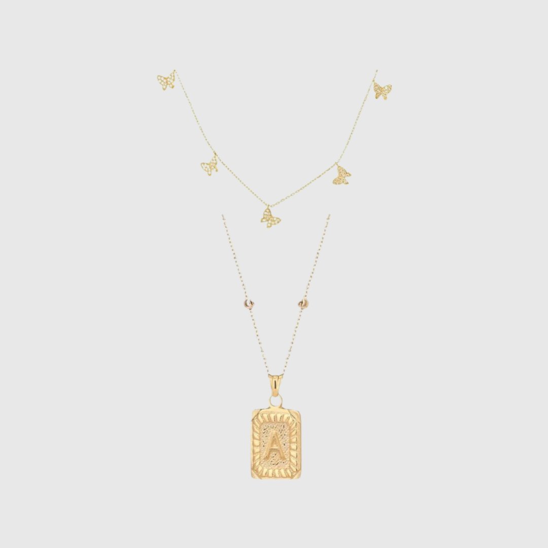 Buchstabenplatte & Butterfly Chain Set