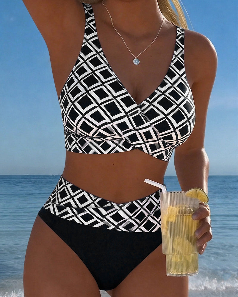 Évora - Bikini de dos piezas con estampado de rombos