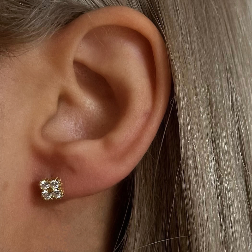 Zirkonia Kleeblatt Ohrstecker