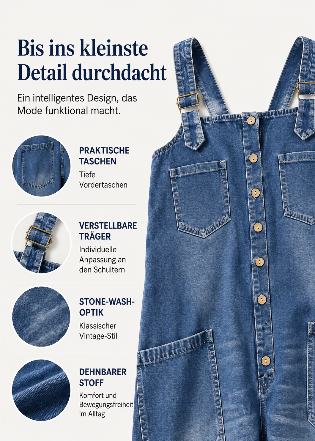 Safira - Weit geschnittener Jumpsuit mit weitem Bein und Taschen