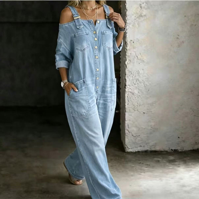 Safira - Weit geschnittener Jumpsuit mit weitem Bein und Taschen