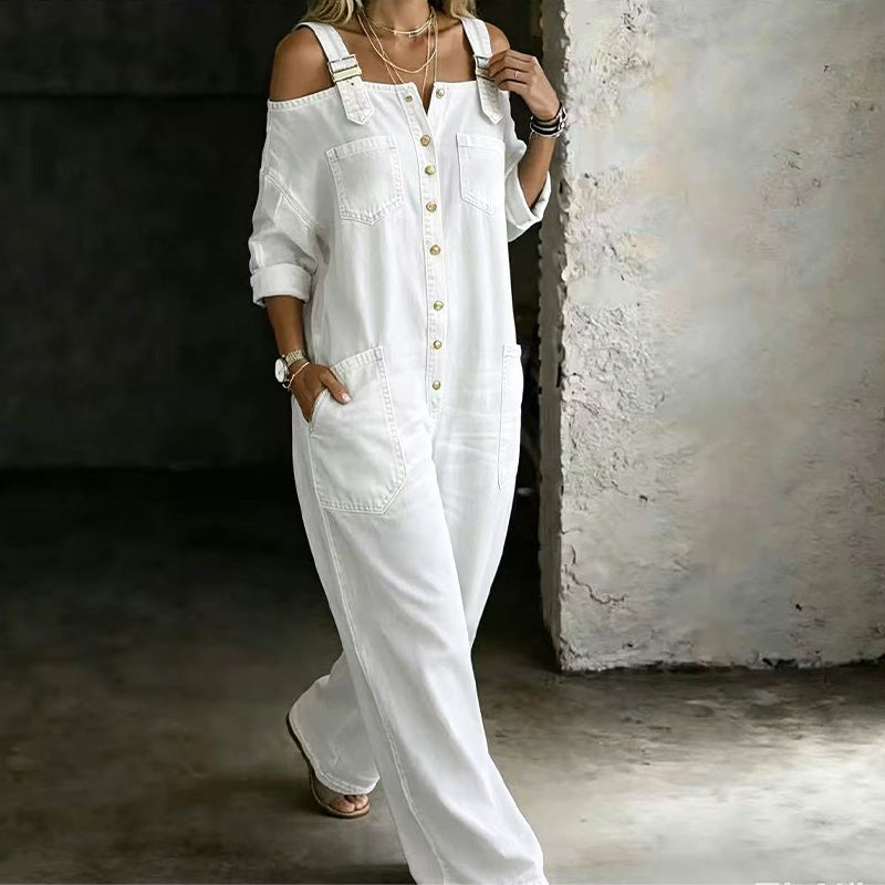 Safira - Weit geschnittener Jumpsuit mit weitem Bein und Taschen